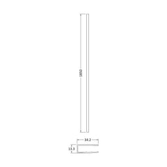 [BEBS036] 1850 Wetroom Wall Channel Pewter - Technical Drawing