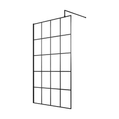 [BEBS110] Werrington 8mm Toughened Safety Glass Black Framed Wetroom Screen, H: 1950mm - Choice of Size - Cutout