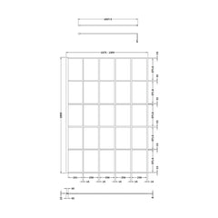 [BEBS140] Balterley 8mm Toughened Safety Glass Black Framed Wetroom Screen - 760mm - Technical Drawing
