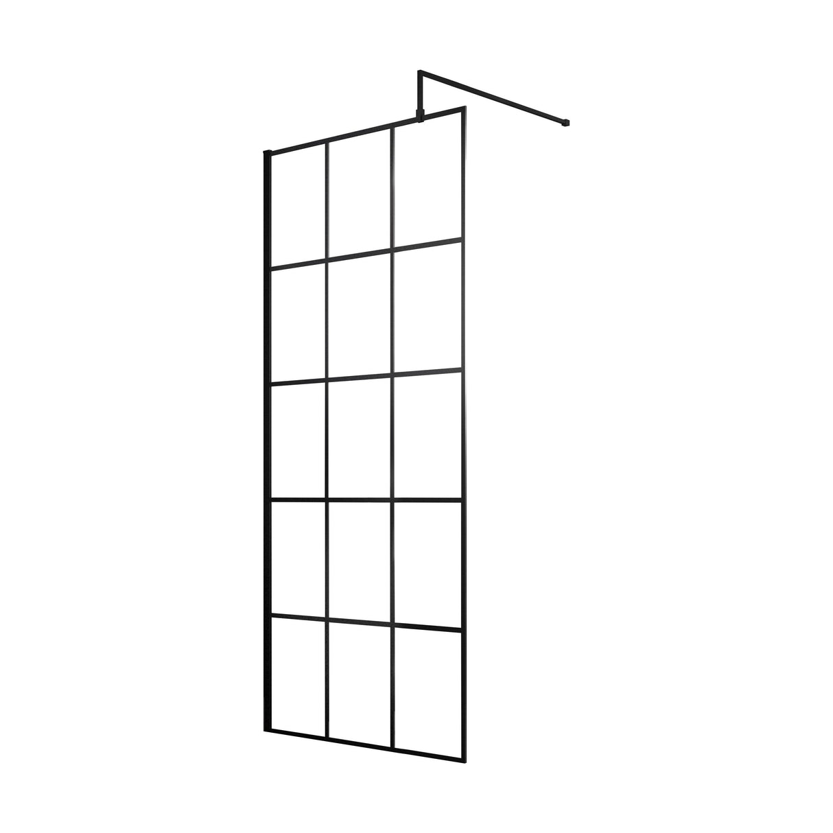 [BEBS700] Balterley 8mm Toughened Safety Glass Black Framed Wetroom Screen - 700mm - Cutout