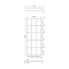 [BEBS800] Balterley 8mm Toughened Safety Glass Black Framed Wetroom Screen - 800mm - Technical Drawing