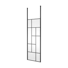 [BECPB760MB] Balterley Contemporary Bathroom Abstract Frame Design 8mm Glass Wetroom Screen with Ceiling Posts, 1950 x 750 x 60mm, Matt Black - Cutout