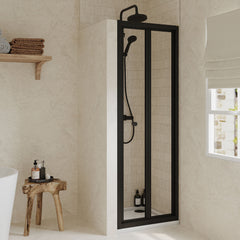 [BEETBD70BP] Almington 4mm Toughened Safety Glass Bi-Fold Shower Door, H: 1900mm, Choice of Size and Colour - Lifestyle 2