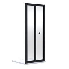 [BEETBD76BP] Almington 4mm Toughened Safety Glass Bi-Fold Shower Door, H: 1900mm, Choice of Size and Colour - Cutout
