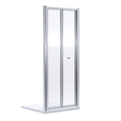 [BEETBD76] Almington 4mm Toughened Safety Glass Bi-Fold Shower Door, H: 1900mm, Choice of Size and Colour - Cutout