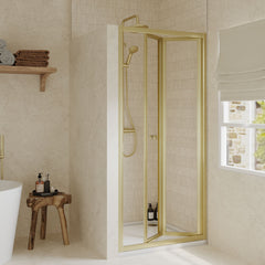 [BEETBD90BB] Almington 4mm Toughened Safety Glass Bi-Fold Shower Door, H: 1900mm, Choice of Size and Colour - Lifestyle 1