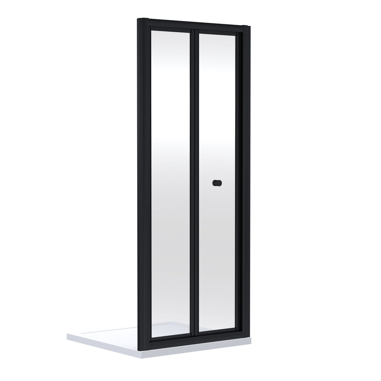[BEETBD90BP] Almington 4mm Toughened Safety Glass Bi-Fold Shower Door, H: 1900mm, Choice of Size and Colour - Cutout