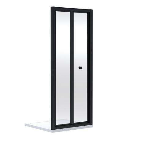 [BEETBD90BP] Almington 4mm Toughened Safety Glass Bi-Fold Shower Door, H: 1900mm, Choice of Size and Colour - Cutout