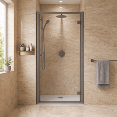 [BEETHD76GM] Hinged Shower Door 1900mm High - Choice of Size and Colour - Studio Shot