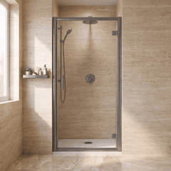 [BEETHD80GM] Hinged Shower Door 1900mm High - Choice of Size and Colour - Studio Shot