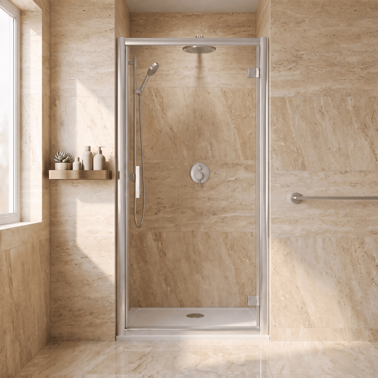 [BEETHD80] Hinged Shower Door 1900mm High - Choice of Size and Colour - Studio Shot