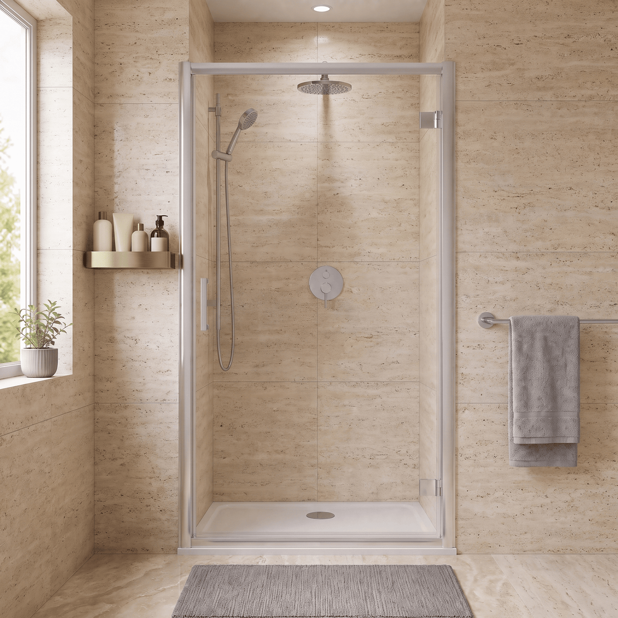 [BEETHD90] Hinged Shower Door 1900mm High - Choice of Size and Colour - Studio Shot