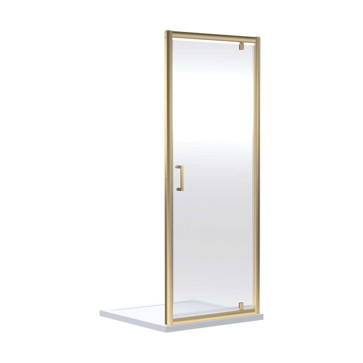 [BEETPD76BB] Almington 6mm Toughened Safety Glass Reversible Pivot Shower Door - H: 1900mm - Choice of Size and Profile Finish - Cutout