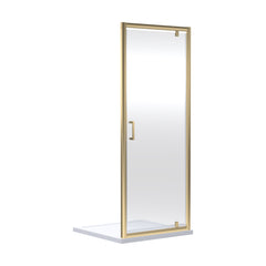 [BEETPD76BB] Almington 6mm Toughened Safety Glass Reversible Pivot Shower Door - H: 1900mm - Choice of Size and Profile Finish - Cutout