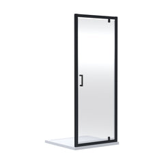 [BEETPD76BP] Almington 6mm Toughened Safety Glass Reversible Pivot Shower Door - H: 1900mm - Choice of Size and Profile Finish - Cutout