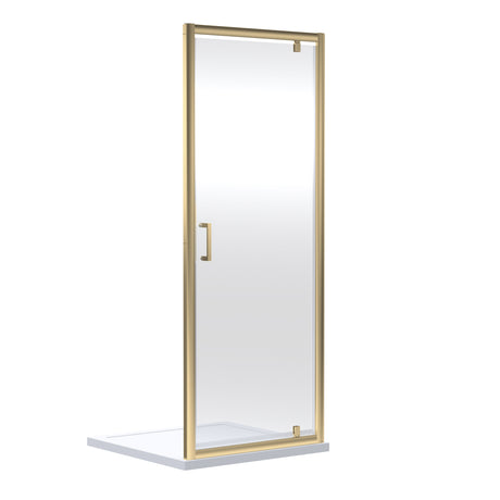Almington 6mm Toughened Safety Glass Reversible Pivot Shower Door - H: 1900mm - Choice of Size and Profile Finish