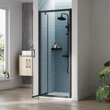 Almington 6mm Toughened Safety Glass Reversible Pivot Shower Door - H: 1900mm - Choice of Size and Profile Finish