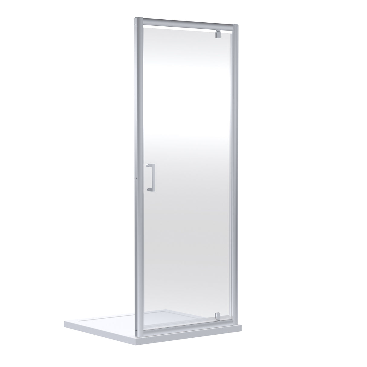 Almington 6mm Toughened Safety Glass Reversible Pivot Shower Door - H: 1900mm - Choice of Size and Profile Finish