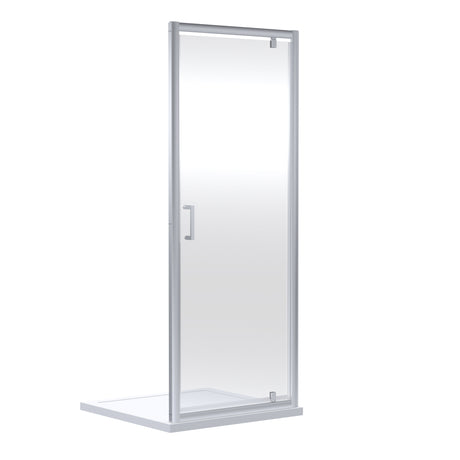Almington 6mm Toughened Safety Glass Reversible Pivot Shower Door - H: 1900mm - Choice of Size and Profile Finish