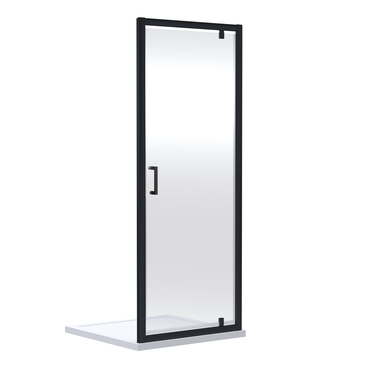 Almington 6mm Toughened Safety Glass Reversible Pivot Shower Door - H: 1900mm - Choice of Size and Profile Finish
