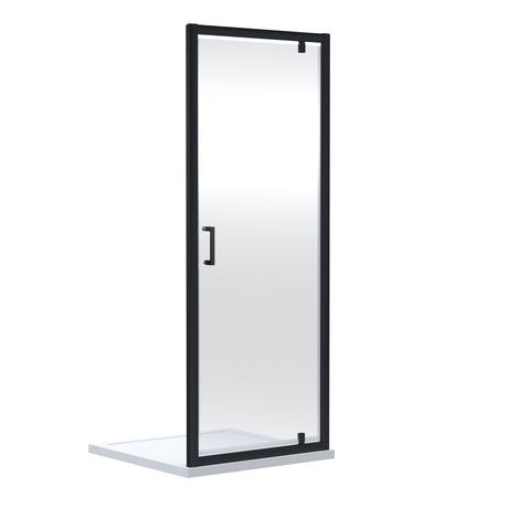 Almington 6mm Toughened Safety Glass Reversible Pivot Shower Door - H: 1900mm - Choice of Size and Profile Finish