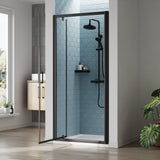 Almington 6mm Toughened Safety Glass Reversible Pivot Shower Door - H: 1900mm - Choice of Size and Profile Finish