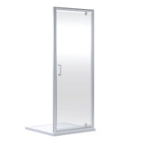 Almington 6mm Toughened Safety Glass Reversible Pivot Shower Door - H: 1900mm - Choice of Size and Profile Finish