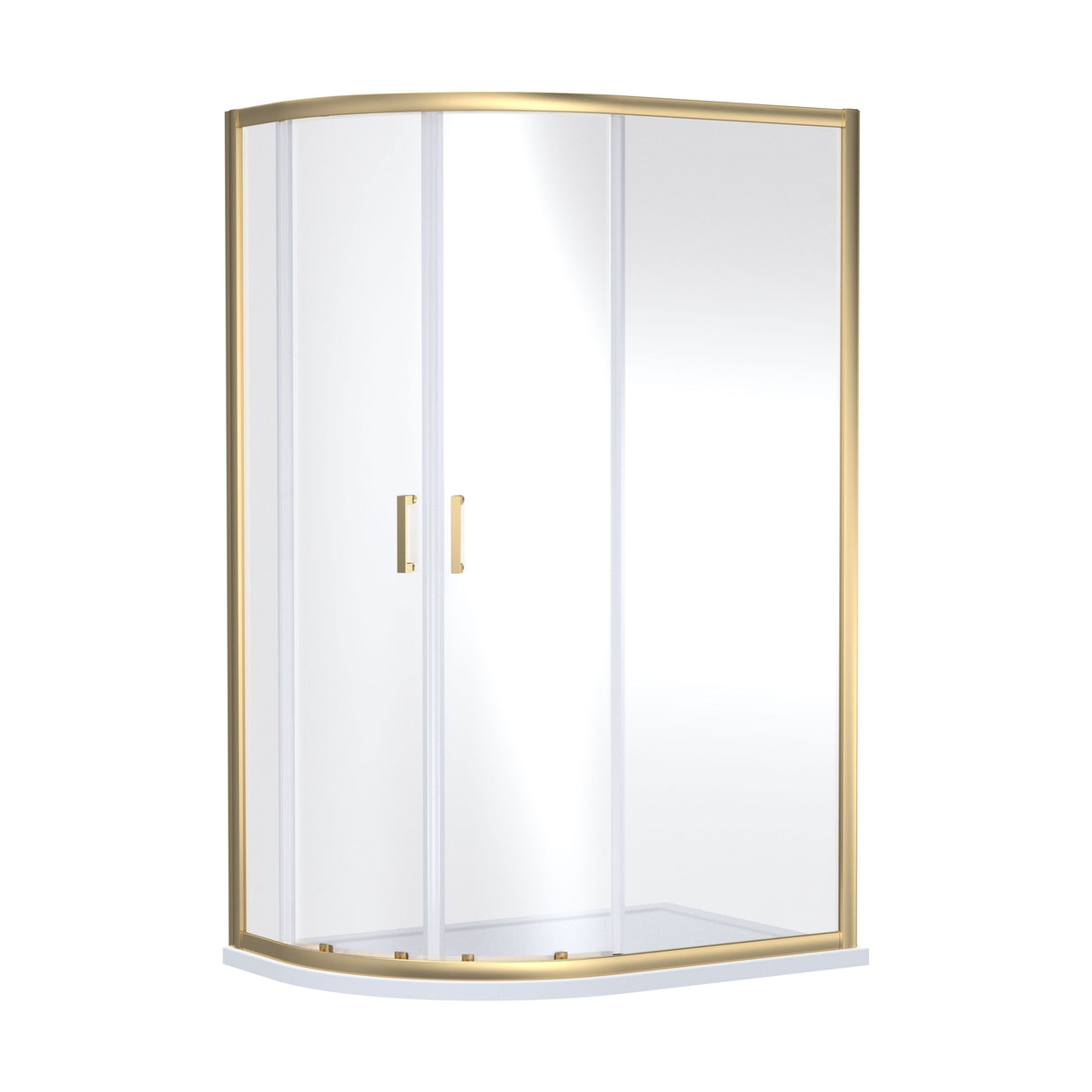 [BEETQ128BB] Almington 6mm Toughened Safety Glass Offset Quadrant Shower Enclosure - H: 1900mm - Choice of Profile Finish - Cutout