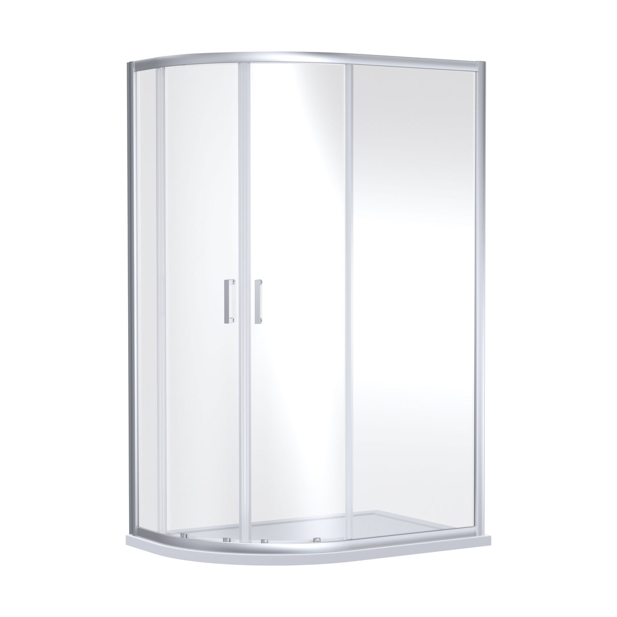 [BEETQ128] Almington 6mm Toughened Safety Glass Offset Quadrant Shower Enclosure - H: 1900mm - Choice of Profile Finish - Cutout