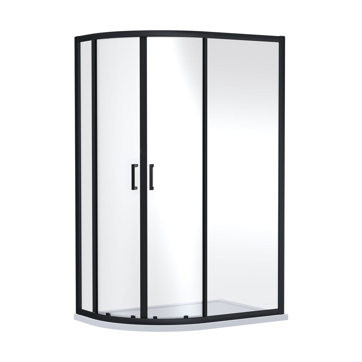 [BEETQ129BP] Almington 6mm Toughened Safety Glass Offset Quadrant Shower Enclosure - H: 1900mm - Choice of Profile Finish - Cutout