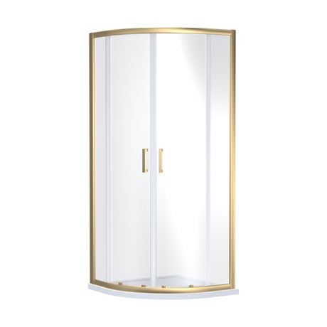 [BEETQ80BB] Almington 6mm Toughened Safety Glass Quadrant Shower Enclosure - H: 1900mm - Choice of Size and Profile Finish - Cutout
