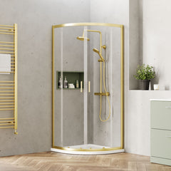 [BEETQ80BB] Almington 6mm Toughened Safety Glass Quadrant Shower Enclosure - H: 1900mm - Choice of Size and Profile Finish - Lifestyle 1