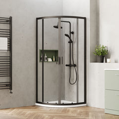 [BEETQ80BP] Almington 6mm Toughened Safety Glass Quadrant Shower Enclosure - H: 1900mm - Choice of Size and Profile Finish - Lifestyle 1