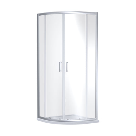 [BEETQ80] Almington 6mm Toughened Safety Glass Quadrant Shower Enclosure - H: 1900mm - Choice of Size and Profile Finish - Cutout