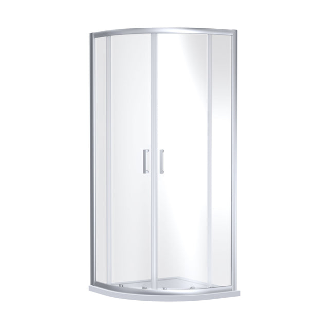 [BEETQ80] Almington 6mm Toughened Safety Glass Quadrant Shower Enclosure - H: 1900mm - Choice of Size and Profile Finish - Cutout