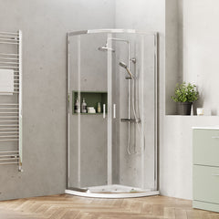 [BEETQ80] Almington 6mm Toughened Safety Glass Quadrant Shower Enclosure - H: 1900mm - Choice of Size and Profile Finish - Lifestyle 1