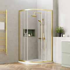 [BEETQ90BB] Almington 6mm Toughened Safety Glass Quadrant Shower Enclosure - H: 1900mm - Choice of Size and Profile Finish - Lifestyle 2