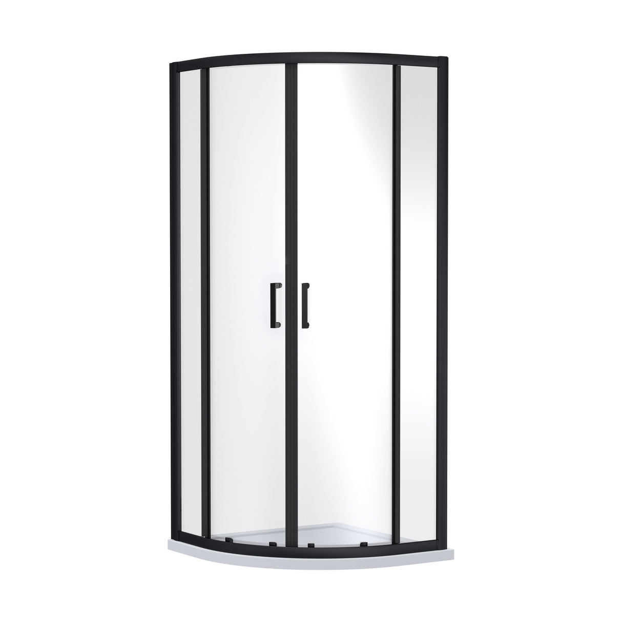 [BEETQ90BP] Almington 6mm Toughened Safety Glass Quadrant Shower Enclosure - H: 1900mm - Choice of Size and Profile Finish - Cutout