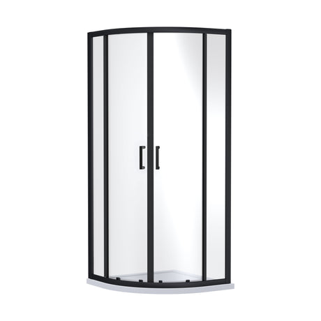 [BEETQ90BP] Almington 6mm Toughened Safety Glass Quadrant Shower Enclosure - H: 1900mm - Choice of Size and Profile Finish - Cutout