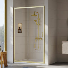 [BEETSL12BB] Almington 6mm Toughened Safety Glass Sliding Shower Door - H: 1900mm - Choice of Profile Finish - Lifestyle 1