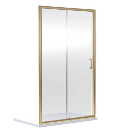 Almington 6mm Toughened Safety Glass Sliding Shower Door - H: 1900mm - Choice of Profile Finish