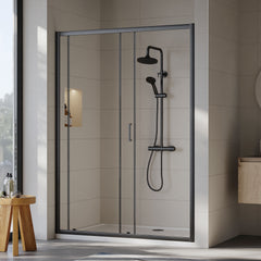 [BEETSL14BP] Almington 6mm Toughened Safety Glass Sliding Shower Door - H: 1900mm - Choice of Profile Finish - Lifestyle 2