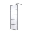 [BEFB070] Balterley Contemporary Bathroom Abstract Frame Design 8mm Glass Wetroom Screen, 1950 x 700 x 14mm, Matt Black - Cutout