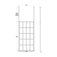 [BEFCP1000MB] Balterley Contemporary Bathroom 8mm Profile Wetroom Screen with Ceiling Posts, Matt Black, 1950 x 700 x 14mm - Technical Drawing