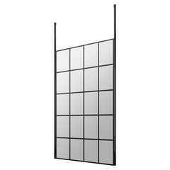 [BEFCP1100MB] Balterley Contemporary Bathroom 8mm Profile Wetroom Screen with Ceiling Posts, Matt Black, 1950 x 700 x 14mm - Cutout