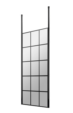 [BEFCP700MB] Balterley Contemporary Bathroom 8mm Profile Wetroom Screen with Ceiling Posts, Matt Black, 1950 x 700 x 14mm - Cutout
