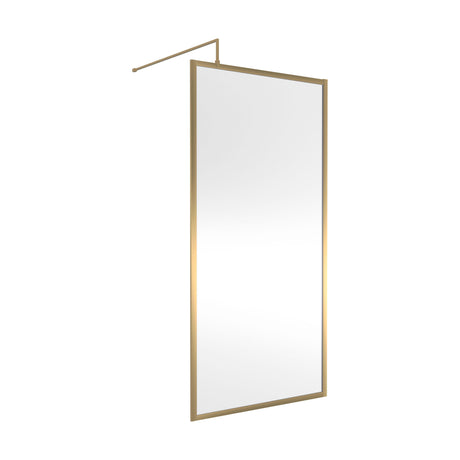 [BEFF1000BB] Balterley Contemporary Bathroom 8mm Glass Full Outer Frame Wetroom Screen, Brushed Brass, 1950 x 1000 x 8mm - Cutout