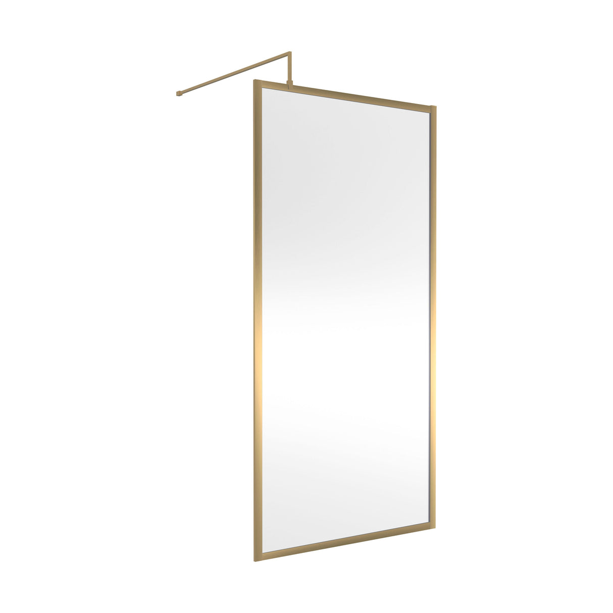 [BEFF1000BB] Bilbrook 8mm Toughened Safety Glass Full Outer Framed Wetroom Screen with Support Arm, H: 1950mm, Choice of Size and Colour - Cutout