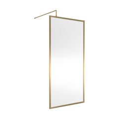 [BEFF1000BB] Bilbrook 8mm Toughened Safety Glass Full Outer Framed Wetroom Screen with Support Arm, H: 1950mm, Choice of Size and Colour - Cutout