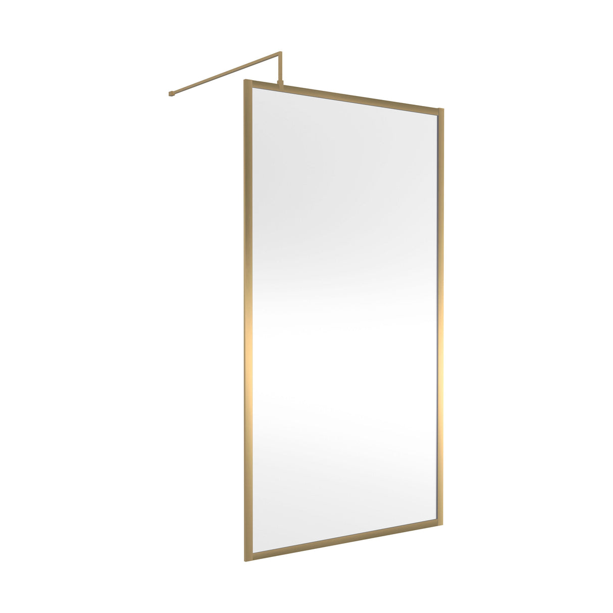 [BEFF1100BB] Bilbrook 8mm Toughened Safety Glass Full Outer Framed Wetroom Screen with Support Arm, H: 1950mm, Choice of Size and Colour - Cutout